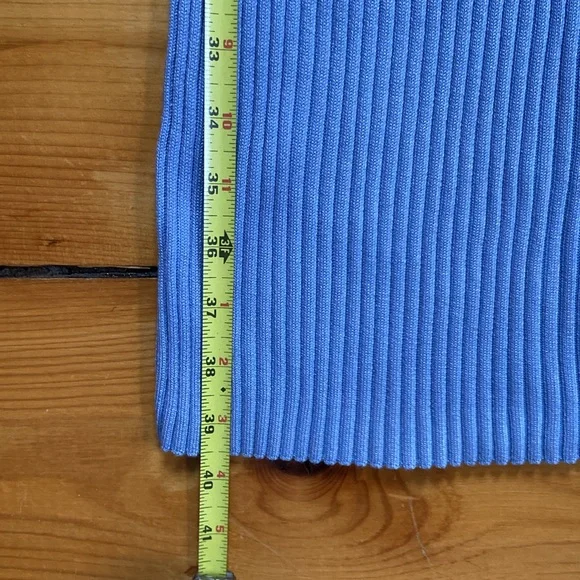 NEW Say What? Blue Ribbed Midi Bodycon Dress Size Medium NWT - Picture 5 of 9